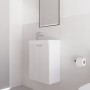 Vienna Matte White Fluted Wall Hung Mini Vanity 450